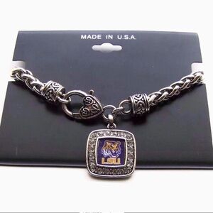 LSU TIGERS Womens Bracelet Rhinestone Embellishments Classic Braided New